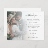 Mini Voeg je eigen fotohuwelijk toe Dank je Notitiekaartje (Voorkant / Achterkant)