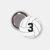 Mini Volleyball Custom Number/Letter Round Magnet (Voorkant / Achterkant)