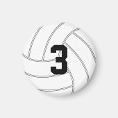 Mini Volleyball Custom Number/Letter Round Magnet (Voorkant)