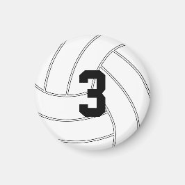 Mini Volleyball Custom Number/Letter Round Magnet