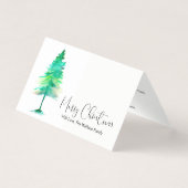 MINI - Vrolijk kerstfeest, Waterverf Pinetree, scr Kaart (Voorkant)