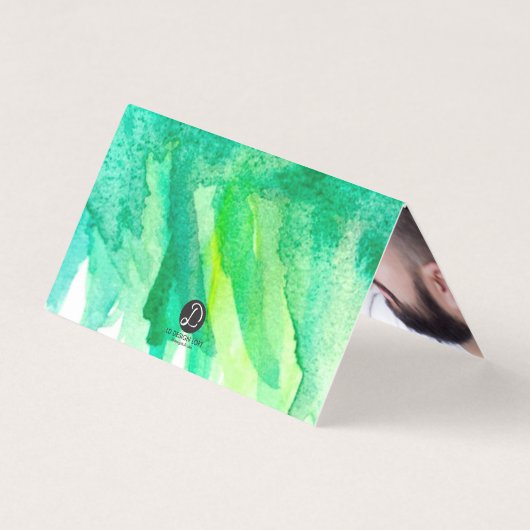 MINI - Vrolijk kerstfeest, Waterverf Pinetree, scr Kaart (Achterkant)