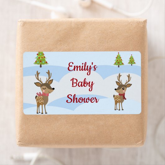 Mini waterflesetiket kerst baby shower etiket (Insitu)