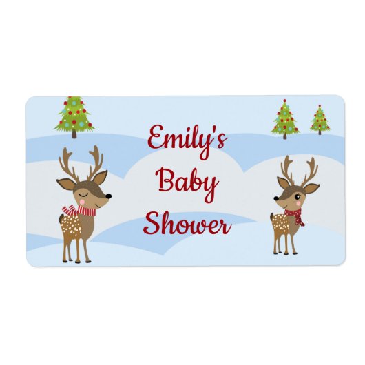 Mini waterflesetiket kerst baby shower etiket (Voorkant)