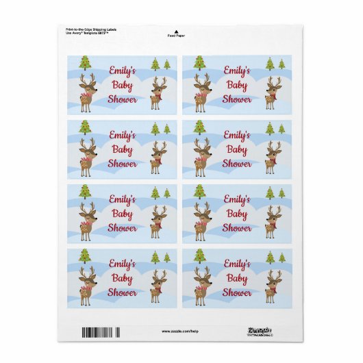 Mini waterflesetiket kerst baby shower etiket (Full Sheet)