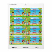 Mini waterflesetiket luau baby shower etiket (Full Sheet)