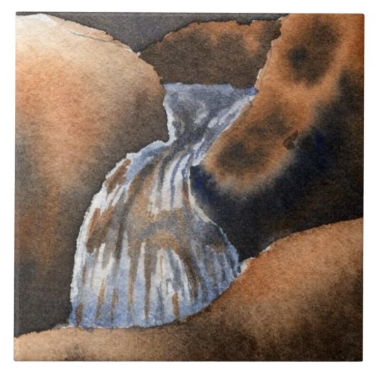 Mini-waterval op de bergforel tegeltje (Voorkant)