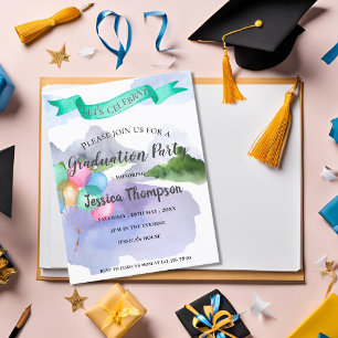 Mini  Waterverf 2025 Afstuderen Uitnodiging Informatiekaartje