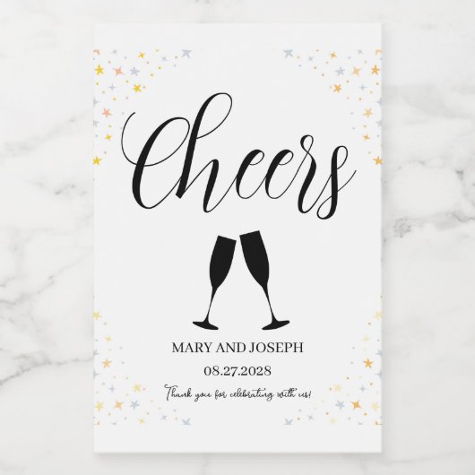 ✨ Mini Wedding Wijnfles Labels Wijn Etiket (Enkel label)