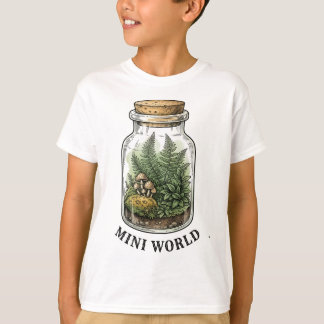 Mini Wereld Terrarium Vintage Botanische Grafiek T-shirt