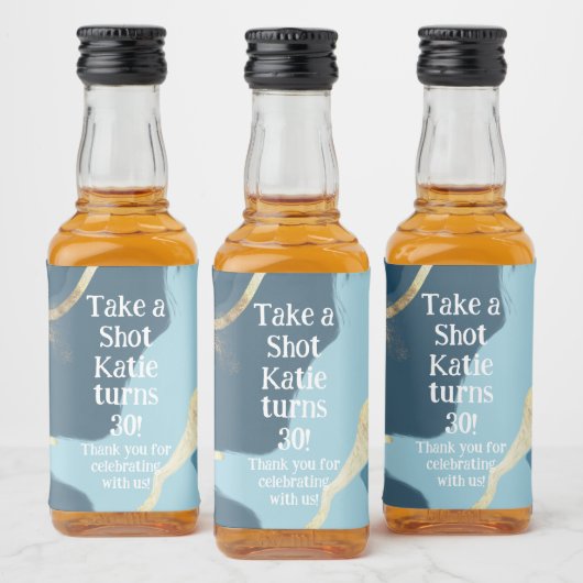 Mini Whiskey Botlle Label, Liquor Label - Birthday Likeurfles Etiket (Flessen)