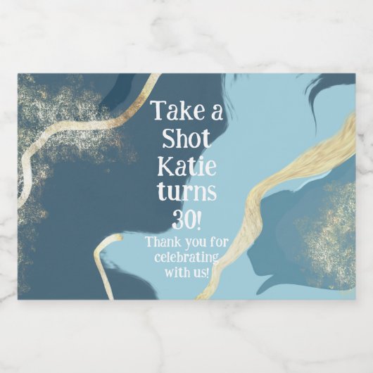 Mini Whiskey Botlle Label, Liquor Label - Birthday Likeurfles Etiket (Enkel label)