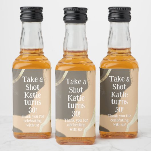 Mini Whiskey Botlle Label, Liquor Label - Birthday Likeurfles Etiket (Flessen)