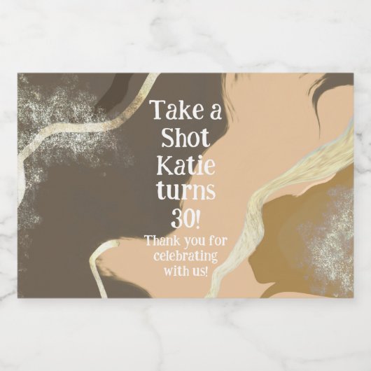 Mini Whiskey Botlle Label, Liquor Label - Birthday Likeurfles Etiket (Enkel label)