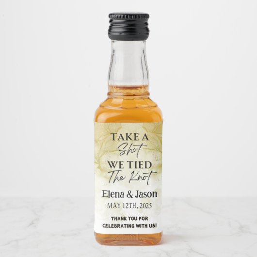 Mini Whiskey Botlle Label - Liquor Label - Wedding Likeurfles Etiket (Voorkant)