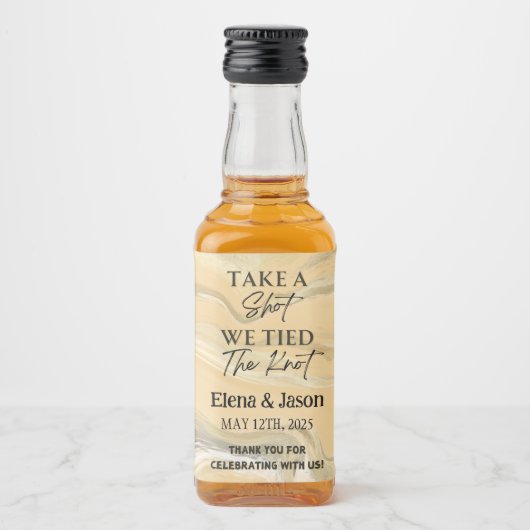 Mini Whiskey Botlle Label - Liquor Label - Wedding Likeurfles Etiket (Voorkant)