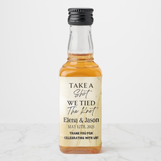 Mini Whiskey Botlle Label - Liquor Label - Wedding Likeurfles Etiket (Voorkant)
