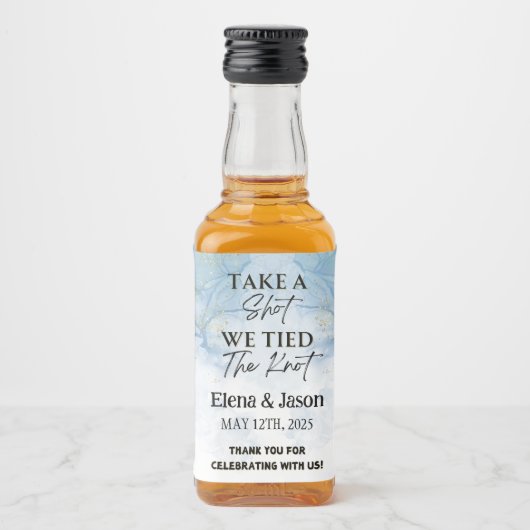 Mini Whiskey Botlle Label - Liquor Label - Wedding Likeurfles Etiket (Voorkant)