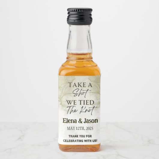 Mini Whiskey Botlle Label - Liquor Label - Wedding Likeurfles Etiket (Voorkant)