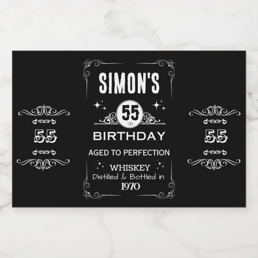 Mini Whiskey Fles Label -  Etiket van de Vloeistof (Enkel label)