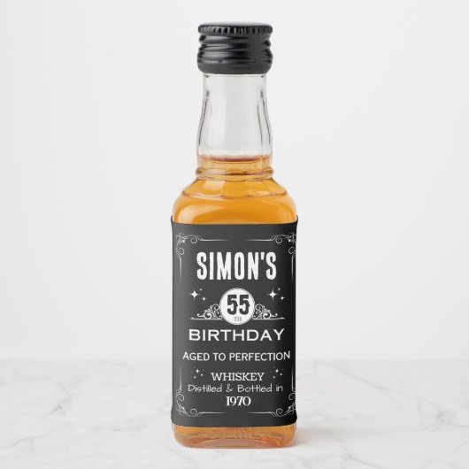 Mini Whiskey Fles Label -  Etiket van de Vloeistof (Voorkant)
