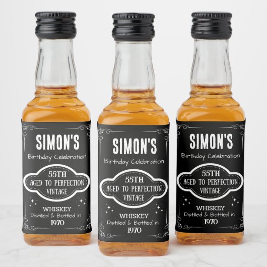 Mini Whiskey Fles Label -  Etiket van de Vloeistof (Flessen)