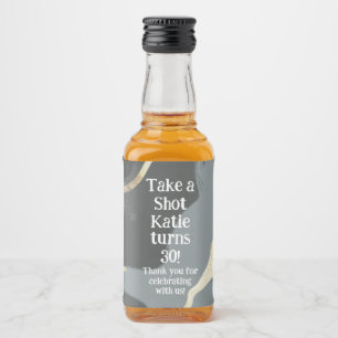 Mini Whiskey Fles Label, Likeur Label - Verjaardag Likeurfles Etiket