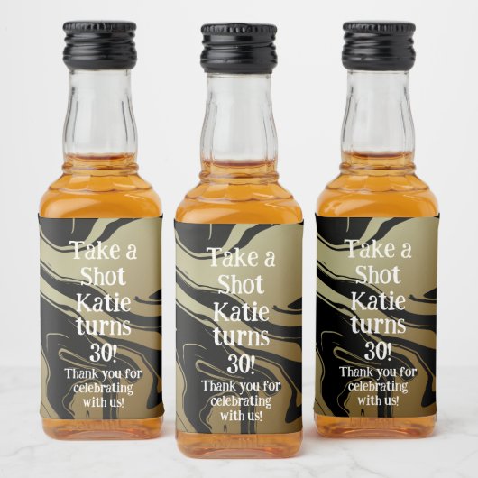 Mini Whiskey Fles Label, Liquor Label - Verjaardag Likeurfles Etiket (Flessen)