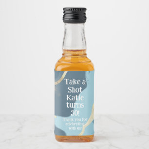 Mini Whiskey Fleslabel, Likeur Label - Verjaardag Likeurfles Etiket