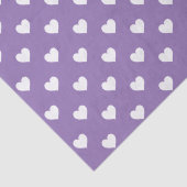 Mini White Hearts op Paars Tissuepapier (Detail)