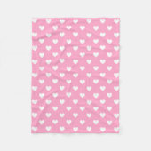 Mini White Hearts op roze Fleece Deken (Voorkant)