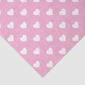 Mini White Hearts op roze patroon Tissuepapier (Detail)
