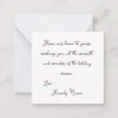 Mini White Poinsettia Kerstmis Notitiekaartje (Achterkant)