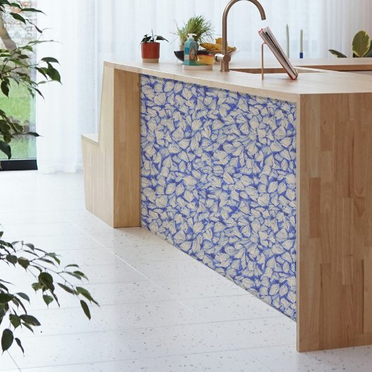 Mini White Shells op een blauwe achtergrond Decoup Tissuepapier