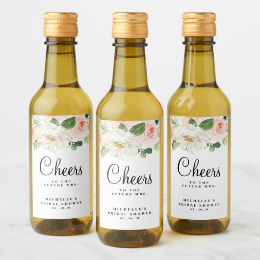 Mini Wijnetiketten, Blush Wijn Etiket (Flessen)