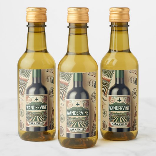 Mini wijnfles etiketten (7,6 x 5,1 cm) (Flessen)