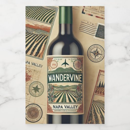 Mini wijnfles etiketten (7,6 x 5,1 cm) (Enkel label)