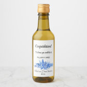 Mini wijnfles Gefeliciteerd kobalt blauw (10) Wijn Etiket (Voorkant)