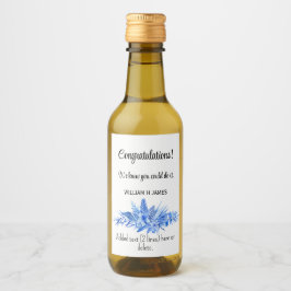 Mini wijnfles Gefeliciteerd kobalt blauw (10) Wijn Etiket