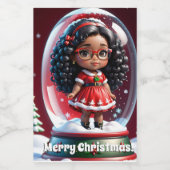 Mini Wijnfles Kerstlabel Wijn Etiket (Enkel label)