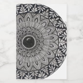 mini wijnfles mandala kunstlabel wijn etiket (Enkel label)