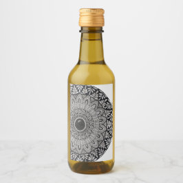 mini wijnfles mandala kunstlabel wijn etiket