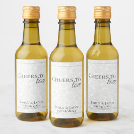Mini-wijnflesjes Proost op de LIEFDE  Wijn Etiket
