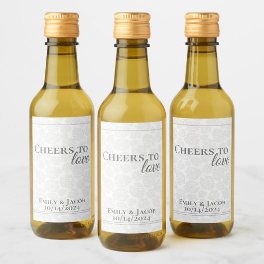 Mini-wijnflesjes Proost op LIEFDE  Wijn Etiket (Flessen)