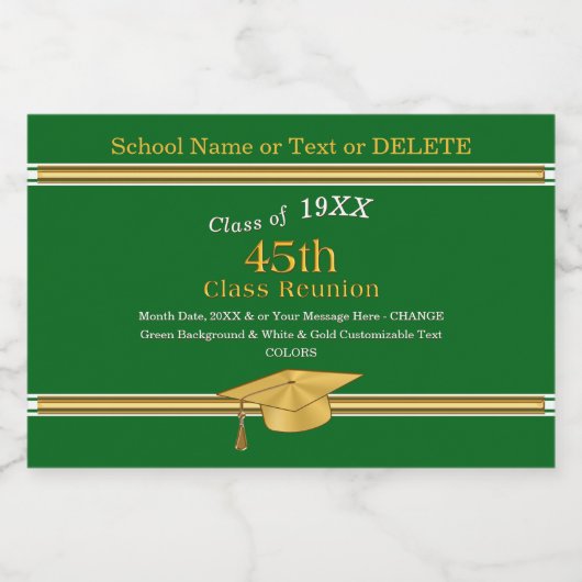 Mini Wine Bottle Labels voor 45th Class Reunion Sparkling Wijnetiket (Enkel label)