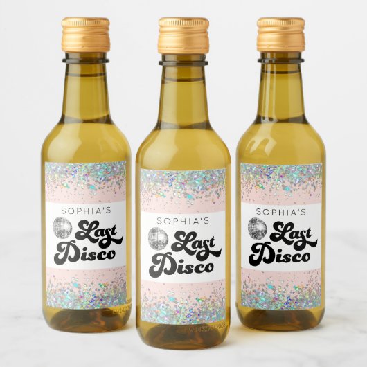 Mini-wine-etiketjes voor de laatste Disco- Bruidsf Wijn Etiket (Flessen)