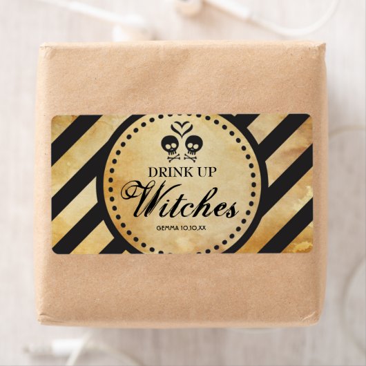 Mini Wine Label Gothic Bachelorette Favor (Insitu)