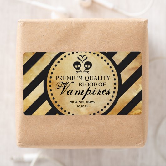 Mini Wine Label Gothic Wedding Favor (Insitu)