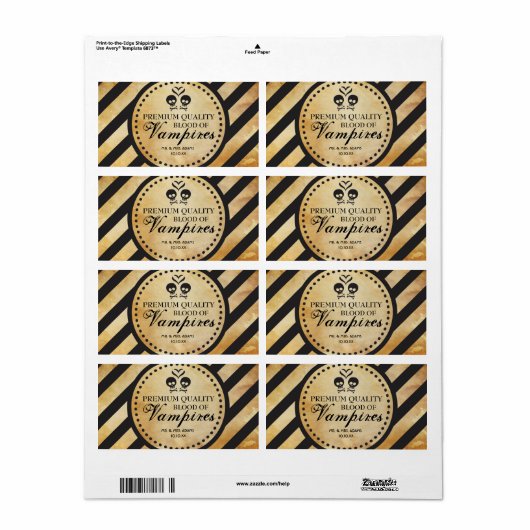 Mini Wine Label Gothic Wedding Favor (Full Sheet)