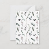 Mini Winter Botanische krans Foto Vrolijk Kerstfee Notitiekaartje (Achterkant)